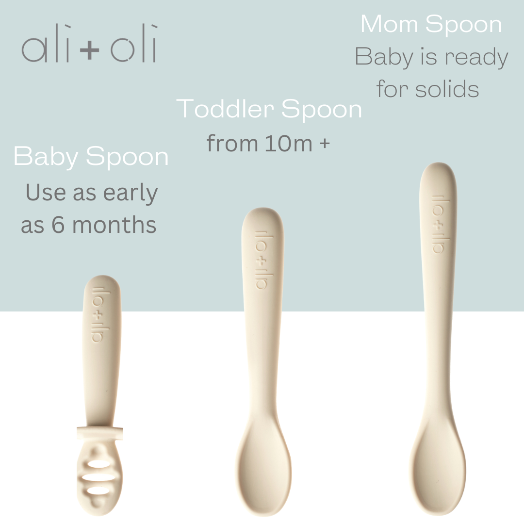 Ali+Oli ali+oli (3pc) silicone spoon set for baby (coco